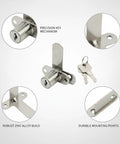 Durable Zinc Alloy Cam Lock for Cabinets and Mailboxes With Silver Finish 16mm Diameter Includes 2 Keys Tough as Nails Replacement