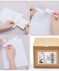 600 Pack Self Adhesive Packing Slip Pouch And Shipping Label Sleeves With Heavy Duty Grip showcasing document sealing process for shipping.