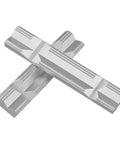 V-Type Aluminum Alloy Vise Jaws For CNC Milling, Magnetic Workholding Fixture, silver jaws with grooves, front view