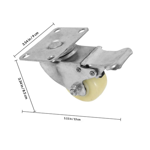 Heavy Hitter 5 Inch Nylon Cart Caster Wheels With Stainless Steel Plate Silent Smooth Rolling Replacement Casters For Industrial Furniture And Garage Utility Carts