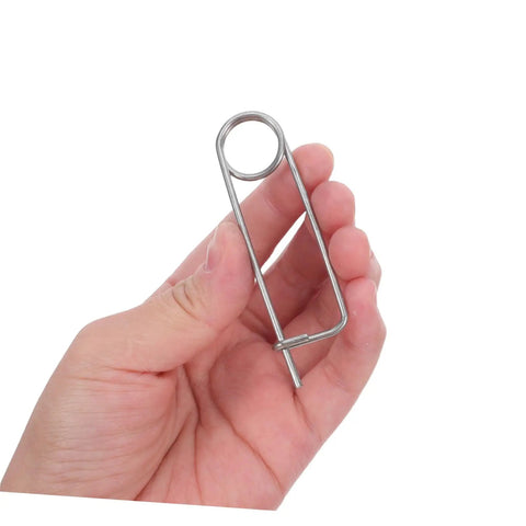 20 Pack Stainless Steel Spring Cotter Pins With Quick Lock For Industrial Machinery And Aerospace Plus Lawn Hitch And Farm Equipment Heavy Duty Safety Fasteners That Hold Tight held in hand