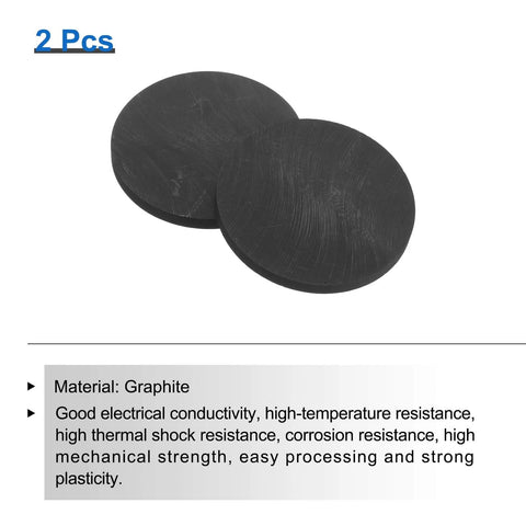 Round Graphite Block Disk Ingot For Melting And Electrolysis High Purity Graphite Electrode Plate Sheet 60x5mm Pack Of 2 Black