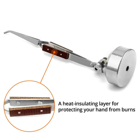 Third Hand Tweezers With Cross Locking Clamps And 360 Degree Rotating Base showing heat-insulating grip close-up