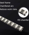 Galvanized Flow Rail Conveyor Wheels Style System Heavy Duty Roller Steel Frames For Pallets And Boxes Warehouse Unpowered Transport 1.3 Met Long Length with chamfered arc design.