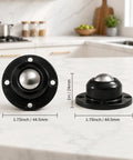 One Inch Self Adhesive Caster Wheels Four Pack Smooth Appliance Sliders showing black swivel base with stainless steel ball.