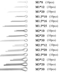 304 Stainless Steel Split Cotter Pins Kit 150 Pieces In 15 Sizes M1 To M3 U Shape Fasteners Display