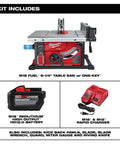 Heavy Duty 15 Amp Corded Table Saw Featuring 24.5 Inch Rip Capacity And Brushless Motor With Rack And Pinion Fence System, kit components included.