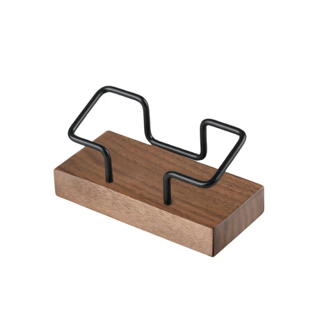 Desk Ready Pro Grade Card Holder For Desk Organization, Modern Card Organizer, Walnut Black Finish, Durable Wood And Metal Build