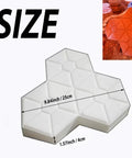 2 Pack Concrete Molds For Walkways And Stepping Stones Durable Reusable ABS Paver Molds With Easy Release DIY Friendly Maple Leaf Garden Path Patio Landscaping Parks And More shown in front view with dimensions.