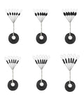 1080Pcs Fishing Bobber Stops Kit With Oval And Column Shape Float Sinker Stops Black Rubber 6 In 1 Bobber Stop Set