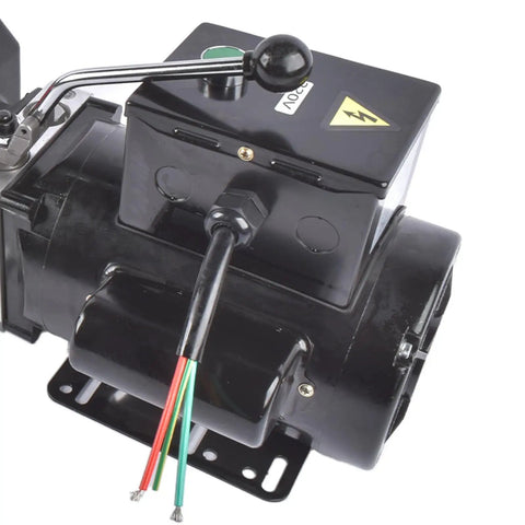 Close-up of a 3.7 Gallon Hydraulic Power Unit With 220V 3HP 2950 PSI Single Acting Pump showing wiring connections.