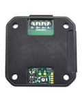 Front view of black STEPPERONLINE integrated stepper motor driver module with green B-, B+, A-, A+ terminal block