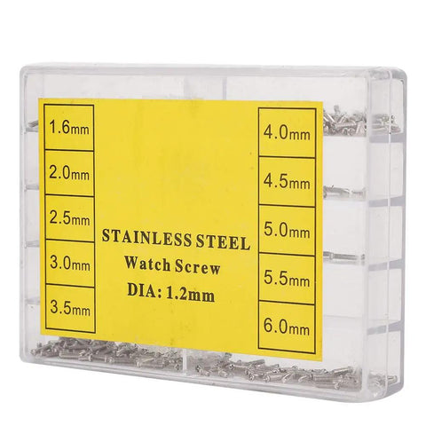 Level Up Your Watch Game With This Heavy Duty Stainless Steel Screw Repair Kit Featuring An Organized Labeled Case For Quick Fixes And Tidy Small Parts Storage. Includes screws from 1.6mm to 6.0mm.
