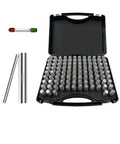 Pin Gauge Set 0.10-10.0mm, 100 Pcs, Step 0.1mm, Precision Steel Plug Gauges For Inspection, Hole Size, Depth, And Slot Measurement showing case and pins