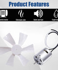 6 Inch RV Vent Fan Blade For 12V D Shaft Fans Camper Bathroom Roof Ceiling Vent Replacement Kit With Switch features fan blade and motor