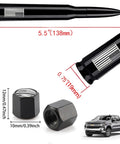 Flag Themed Car Truck Antenna With Valve Stem Caps Universal Mast Fits GM Chevy Silverado Ford F Series Denali Black Tough Weatherproof Easy Install For Off Road And Daily Driving, showing black aluminum bullet antenna with flag and valve stem caps.