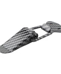 Set Of 2 Carbon Fiber Style Bumper Lock Clips With Quick Release Hooks Heavy Duty Auto Exterior Panel Fasteners shown close-up