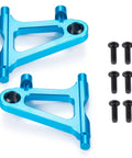Beefed Up Aluminum Front Lower Arm Set For TT02 RC Car Upgrade, blue CNC machined aluminum A arms with six black screws