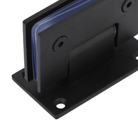 Glass Shower Door Hinge Heavy Duty Stainless Steel 90 Degree Hinges for Frameless Glass Doors close-up with rubber gaskets