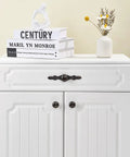 White cabinet with round cabinet knob and back plate in oil rubbed bronze from Round Cabinet Knob With Back Plate Set 20 Pack
