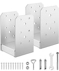 4x4 Post Base Kit With 2 Stainless Steel Adjustable Post Anchor Brackets, screws, and tools for deck support