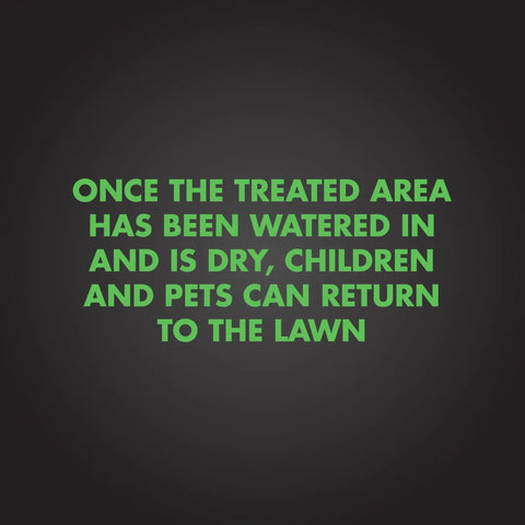 Safety note for Triazicide Insect Killer For Lawns Granules Kills Lawn Insects Above And Below Ground Including Ants Crickets Armyworms Grubs Ticks And More In A 20 Lb Bag For Yard Protection Around The Foundation after treatment.