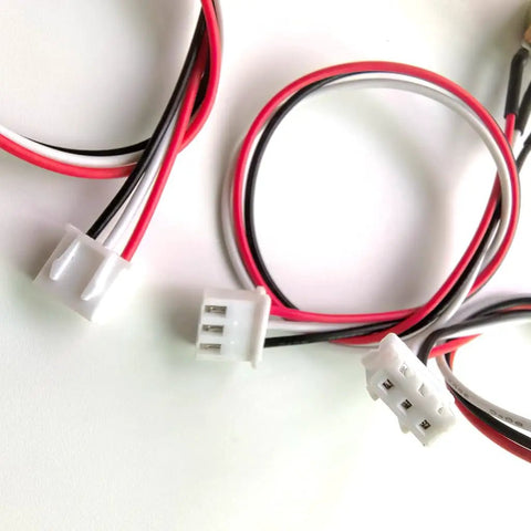XH254 connectors with red, black, and white wires from the 10K And 100K Ohm Linear Taper Rotary Potentiometer Kit