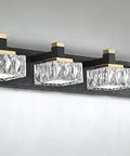 Modern Led Crystal Vanity Lights Over Mirror for Bathroom Lighting Dope Matte Black Frame IP44 Waterproof Rust Resistant