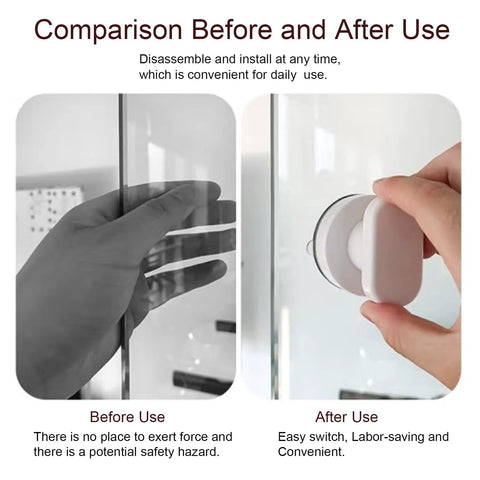 Comparison of using Two Pack Strong Suction Cup Handles For Glass Mirror Tile And Drawer Doors With Up To 7.5 Kilogram Load Capacity Durable ABS