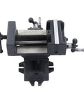 Heavy Duty 4 Inch Cross Slide Drill Press Vise Made From Industrial Grade Cast Steel With Precision 100 Mm Jaw Opening, top view of vise.