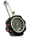 JACO Deluxe Tire Pressure Gauge 100 PSI with black plastic housing and metal nozzle, front view
