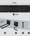 Heavy Duty Garage Wall Organizer Rack Kit With Three Mop Holders And Six Multi Purpose Hooks detail view of panels and hooks