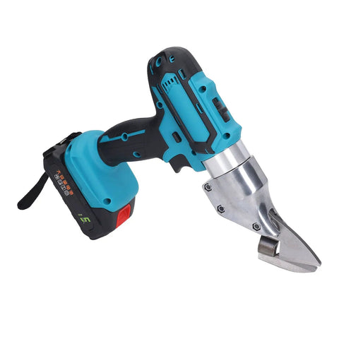 Fafeicy 21V Cordless Electric Metal Shears With Led Light And Variable Speed, showcasing compact design and metal cutting blade.