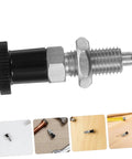 Heavy Duty Stainless Steel Indexing Plunger Pin Packs A Quick Reset Spring Knob That Snaps Back Fast close-up view of stainless steel pin.