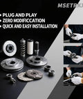 Brake system components including rotors and bearings, ideal for easy installation in vehicle maintenance setup.
