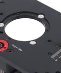 Close-up view of Premium Pro Grade Router Table Lift's precision height adjustment dial and mounting hardware.