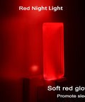 2 Pack Plug In Red Night Lights With Dusk To Dawn Sensor Zero Point Five Watt LED Auto On Off Soft Red Glow Great For Late Nights
