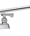 Deck Mount Kitchen Faucet With 4 Inch Centers And 12 Inch Swing Spout Ceramic Cartridge Valve Built In Backflow Preventers Chrome Finish