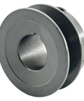 Heavy Duty Cast Iron V Belt Pulley With Seven Eighths Inch Bore And Two Point Two Inch Outside Diameter One Groove For A Three L And Four L Belts Beefy Motor Pulley With Seven Eighths Shaft And Standard Keyseat Three Sixteenths By Three Thirtyseconds, side view showing groove and bore