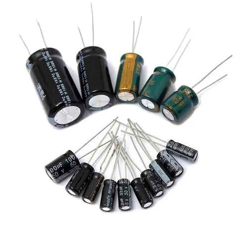 Large 500 Piece Electrolytic Capacitor Kit With 24 Values From 0.1uF To 1000uF DIP Caps 10V 16V 25V 50V In Transparent Storage Box Ideal For Prototyping Repairs And Hobbyists