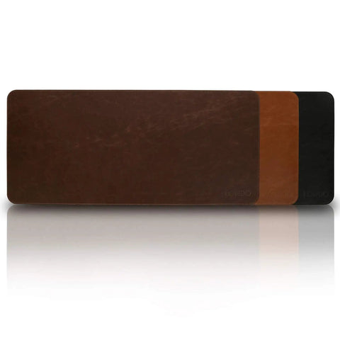 Premium Leather Extended Mouse Pad For Office And Gaming, Large Desk Mat With Brown Leather Surface and Non Slip Base