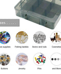 9 Grid Craft Storage Organizer Box With Removable Dividers For Beads Jewelry Buttons And Small Parts Translucent Gray Plastic
