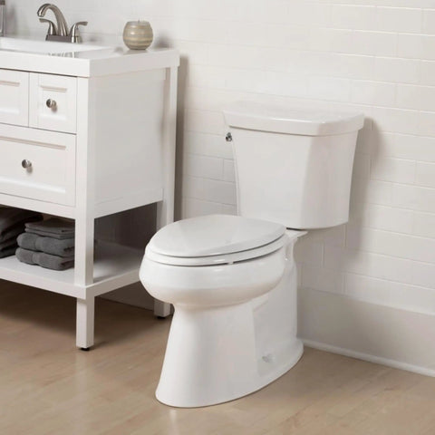 Soft Close Toilet Seat With Easy Clean Hinges And Quick Release For Deep Cleaning, Non Slip Premium Wood, White Round