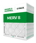 Boss Level MERV 8 Pleated HVAC Air Filters for AC and Furnace, 20x23x1 Inches, 6 Pack, showing packaging and filter design