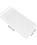 Self Adhesive Bubble Cushioning Pouches Made From PE Material 100 Pack Pro Grade Reusable Protective Bags, dimensions shown.