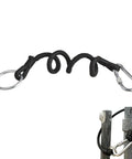 Ranch Tough Horse Stall Gate Latch With Twist Lock And Secure Barn Door Fastener designed with durable black rope and metal clips.