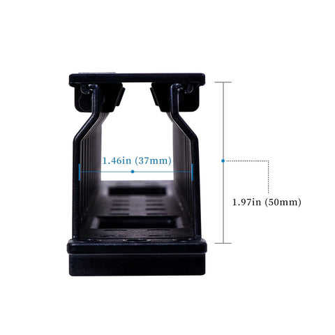 1U 19 Inch Plastic Server Rack Cable Management Raceway With Removable Panel Cover, black plastic front view with measurements