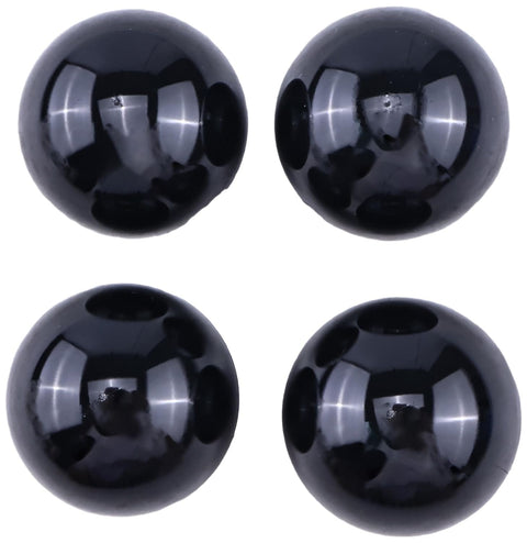 Four Pack Threaded Ball Knob Set M6x35mm Black Joystick Handle Grips For Lighting Installations Control Levers Lawn Mowers Sports Equipment And DIY Projects