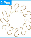 Decorative Brushed Gold Shower Curtain Hooks 12 Pack Rust Resistant Metal Hangers arranged in a circle