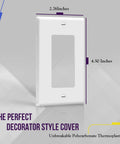 Durable 1 Gang Decorator Wall Plate White 4.50 By 2.76 Inches Unbreakable Polycarbonate Thermoplastic UL Listed 100 Pack